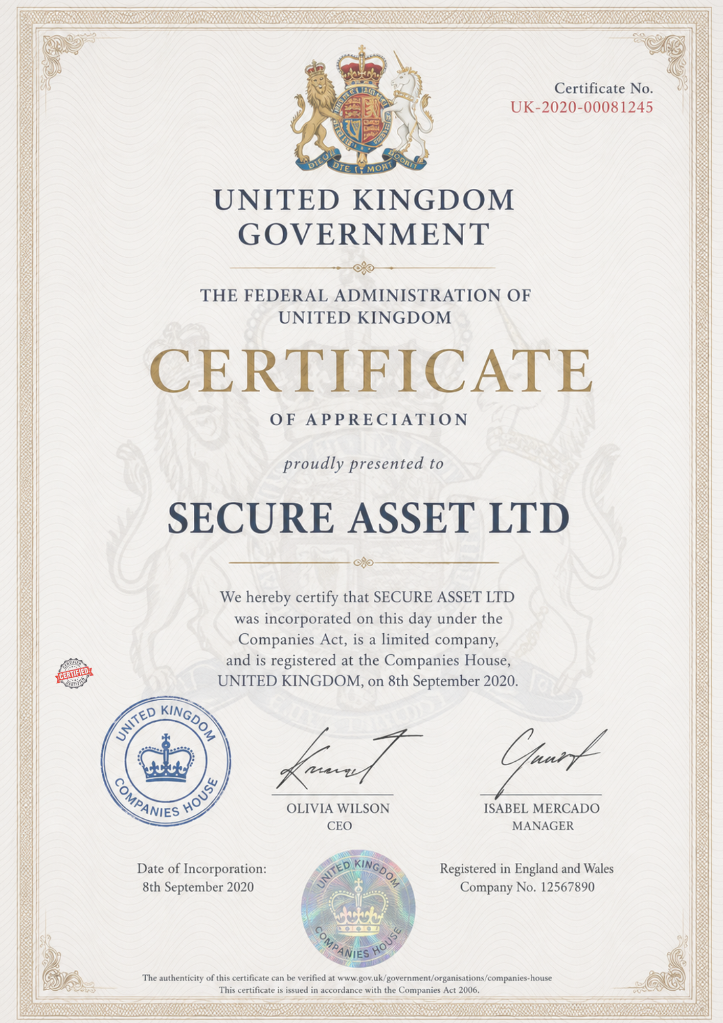 Company Certificate